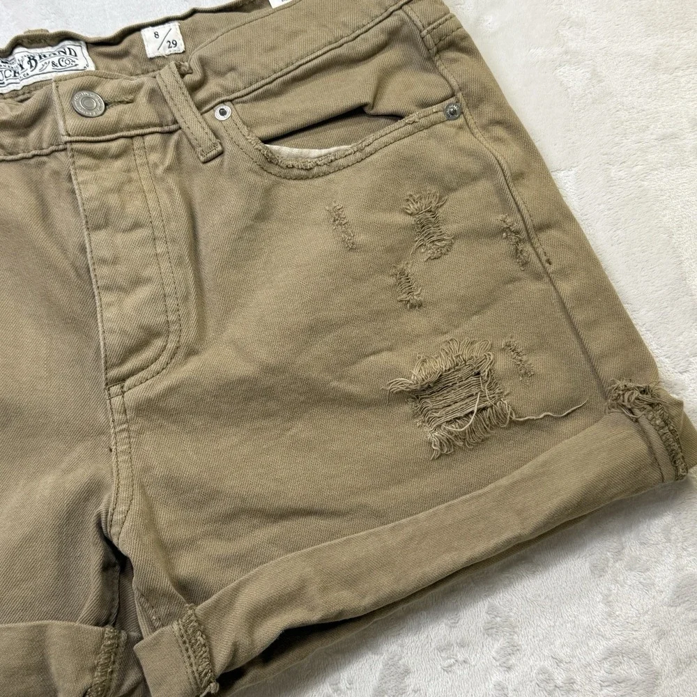 Lucky Brand Boyfriend Shorts Distressed Tan‎ Denim Women 8/29